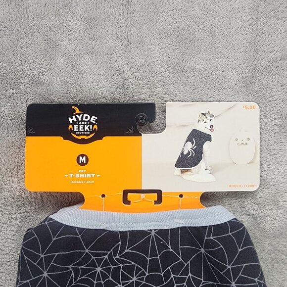 Dog Black & White Halloween Graphic Spider T Shirt Costume upto 40lbs Size M - Picture 5 of 6